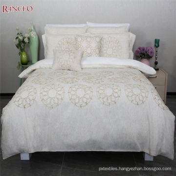 Faux linen fabric king size comforter sets bedding